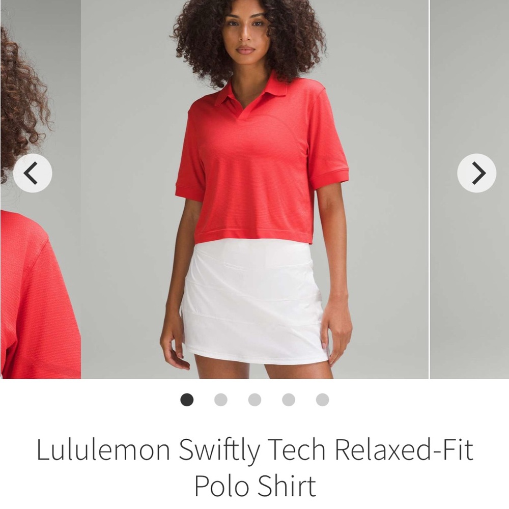 lululemon athletica Red Short Sleeve Polo Top